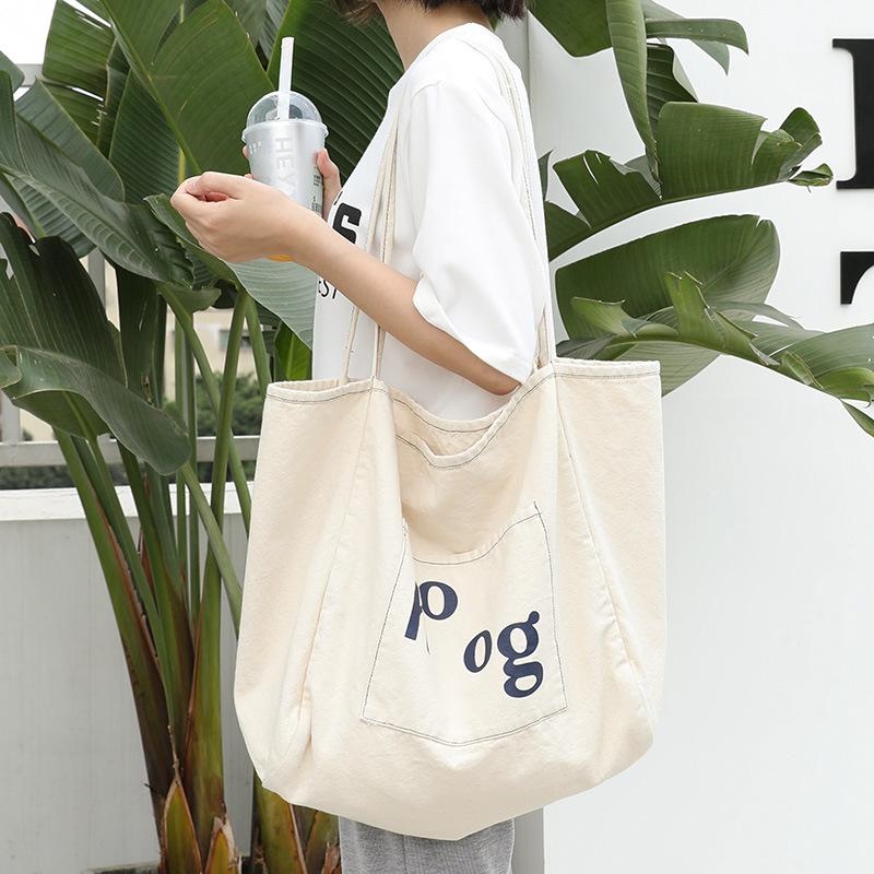 Fashion Black Canvas Soft Tote Bag Large Shoulder Bags for Women