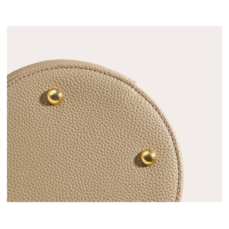 Khaki Leather Bucket Handbags