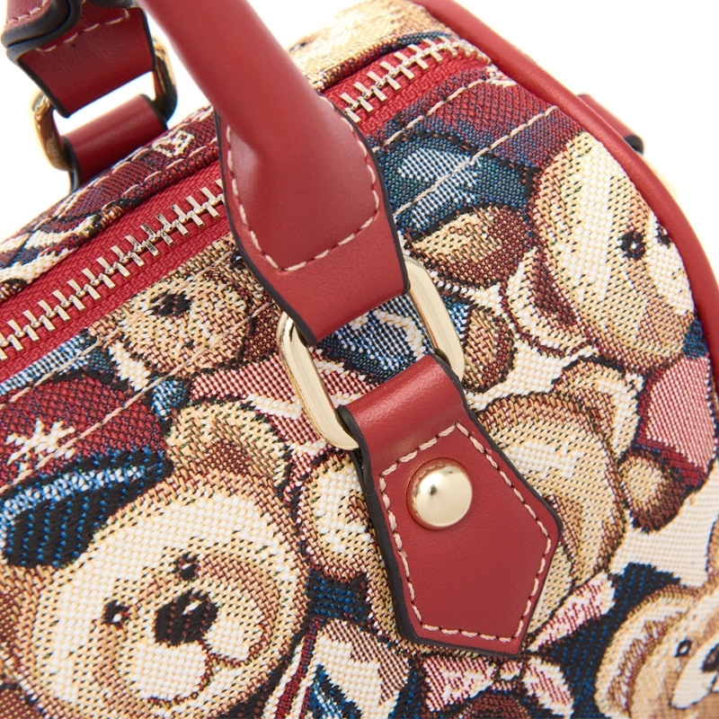 New Arrivel Brown Bear Printed Mini Boston Bags