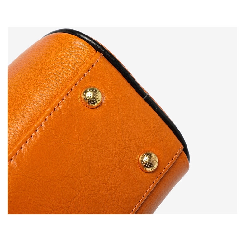 Arrivel Tan Leather Mini Boston Handbag
