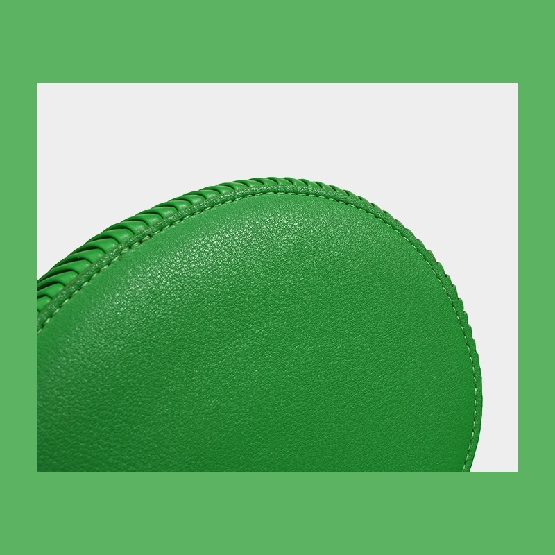 Green Leather Ruffles Mini Tote Bag Bucket Handbag