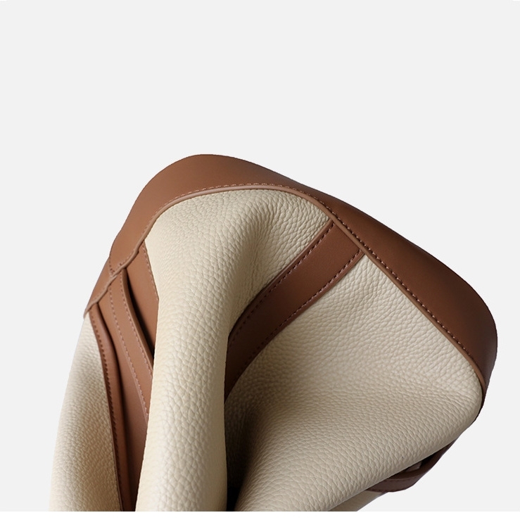 New Arrivel Beige and Brown Shoulder Belt Bucket Bag