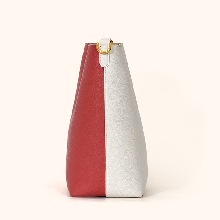 TWO-FACE Red and White Shoulder Bucket Bags