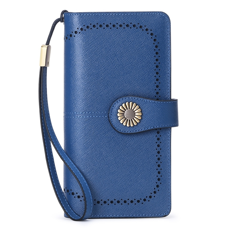 New Arrivel Blue Women's Leather Long Wallet 