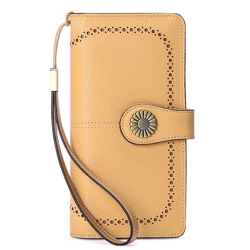 New Arrivel Yolk Yellow Women's Leather Long Wallet