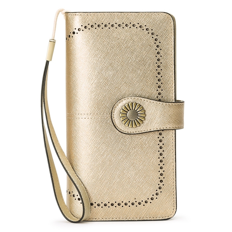 New Arrivel Gold Women's Leather Long Wallet
