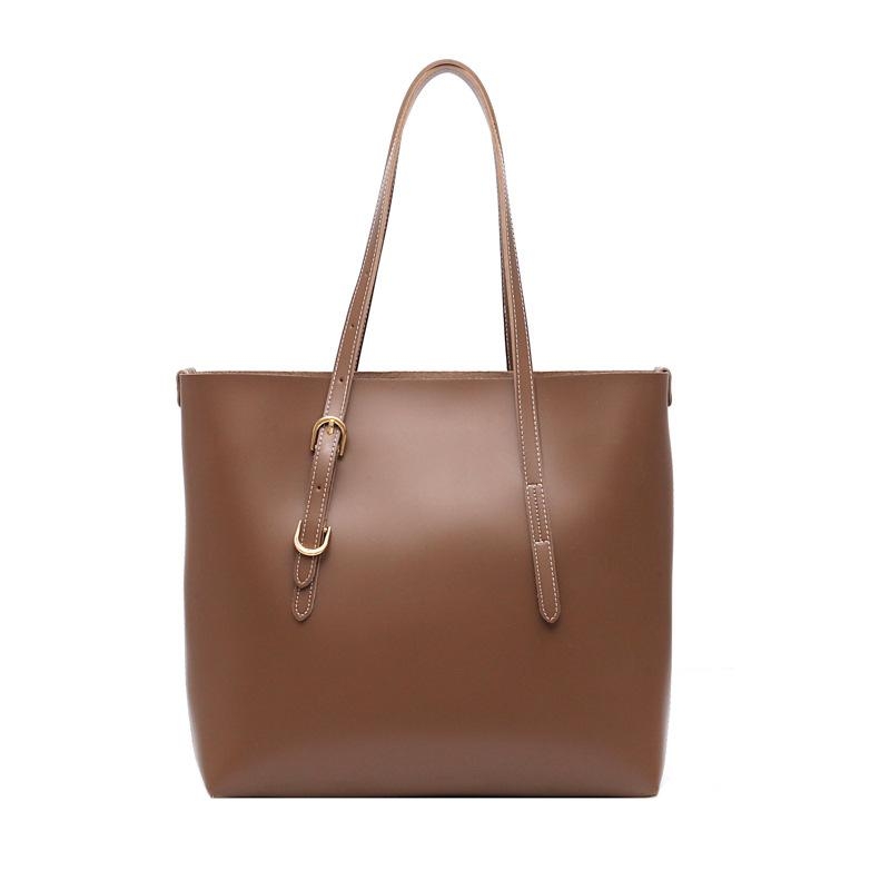 Tan Vegan Leather Large Tote Bag with inner Pouch Shoulder Bags