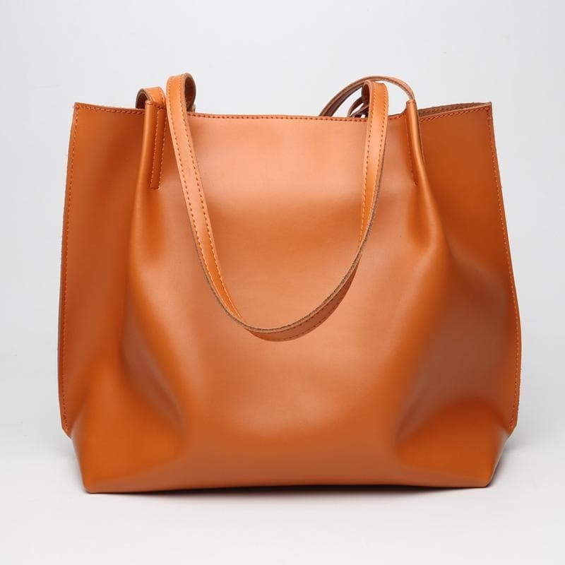 Tan Soft Leather Tote Large Genuine Leather Shopper Bags