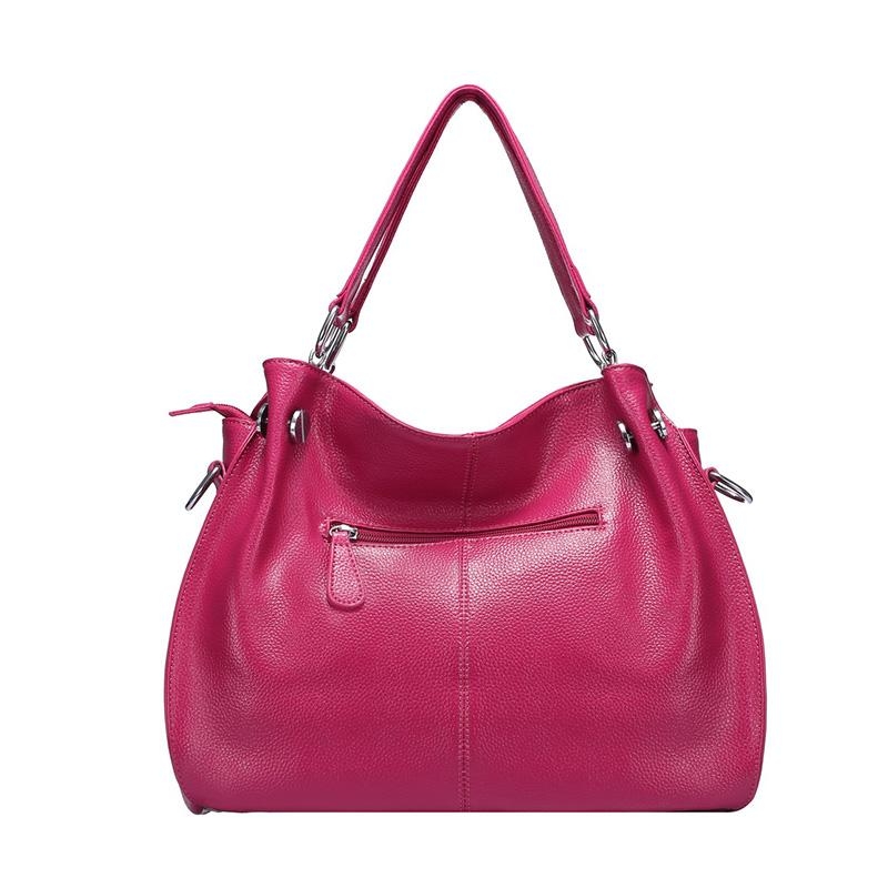 Hot Pink Purse with Tassel Genuine Leather Handbags | Baginning