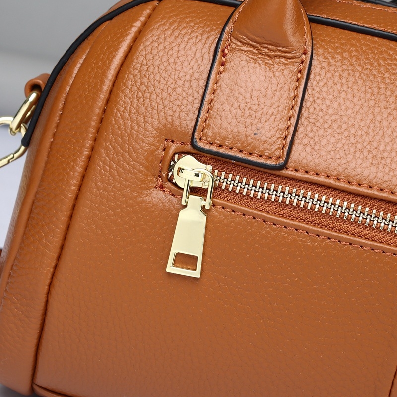 Women's Dark Blue Simply Leather Boston Handbags