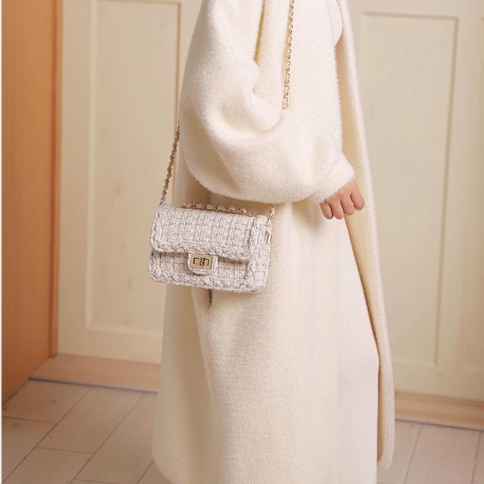 Slingbags, Chanel Inspired Biege White Sling Bag
