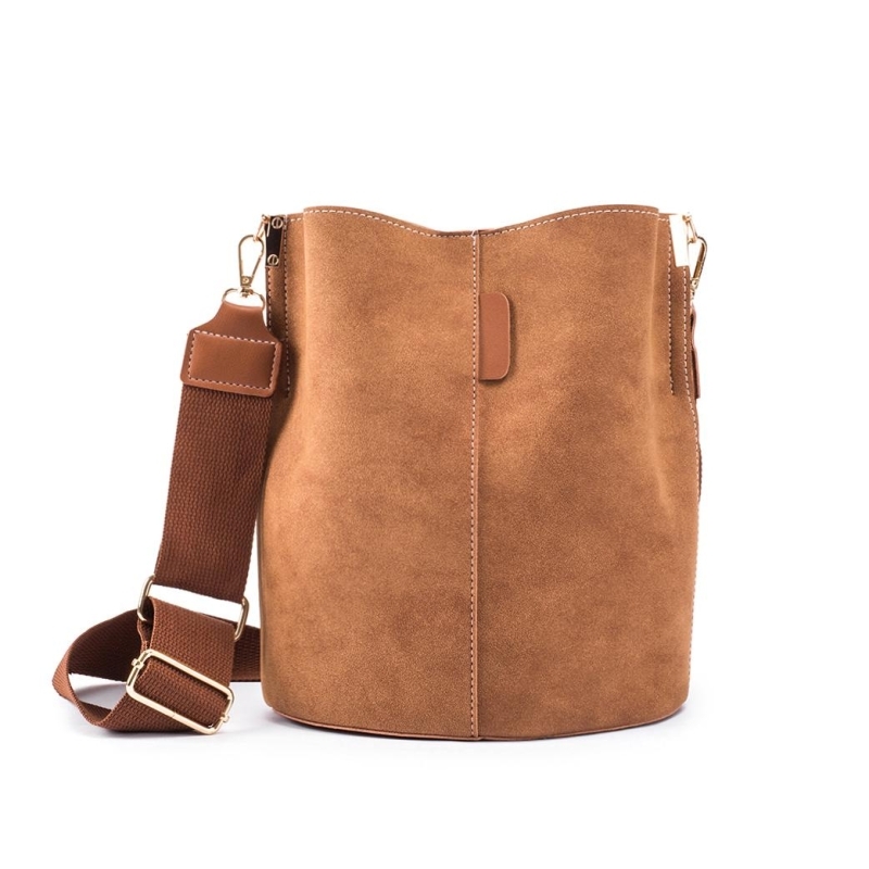 Tan Adjustable Wide Strap Over the Shoulder Bags