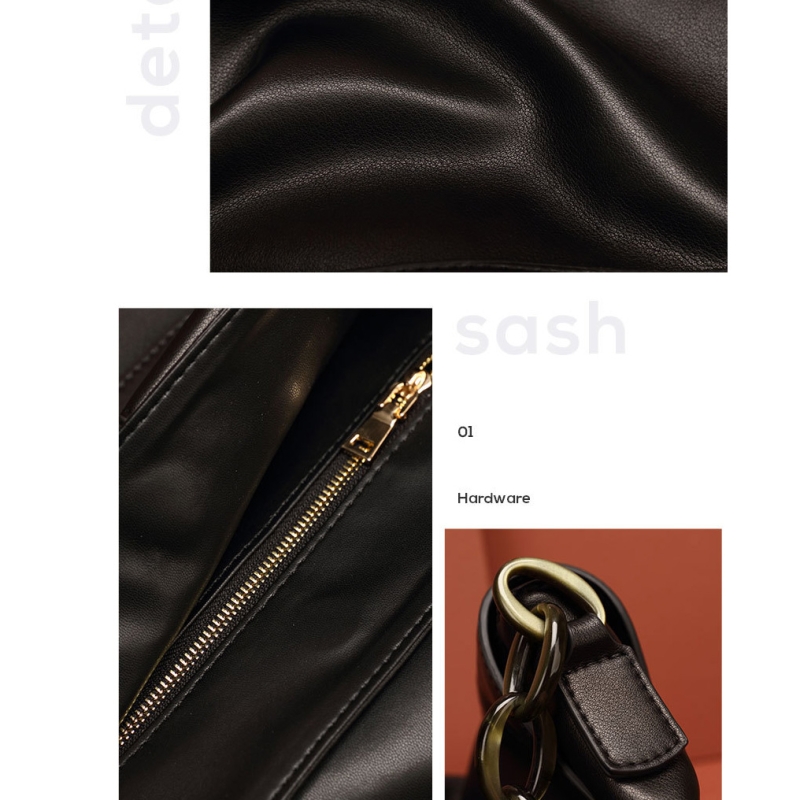 Black Leather Flap Big Size Messenger Bag Chain Hobo Bags