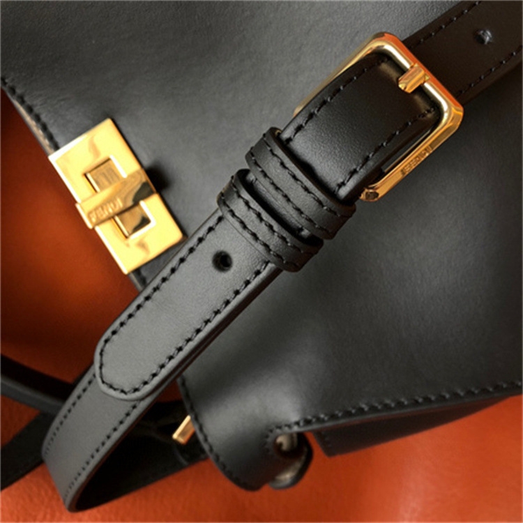 Black Leather Top Handle Office Work Satchel Metal Lock Shoulder Bags
