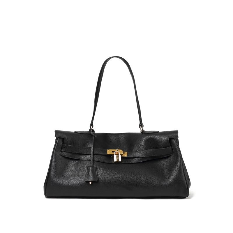 Black Leather Top Handle Satchel Bag Shouler Bags | Baginning