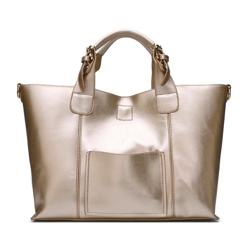 Tan Leather Tote Bags Inner Pouch Women's Work Bags