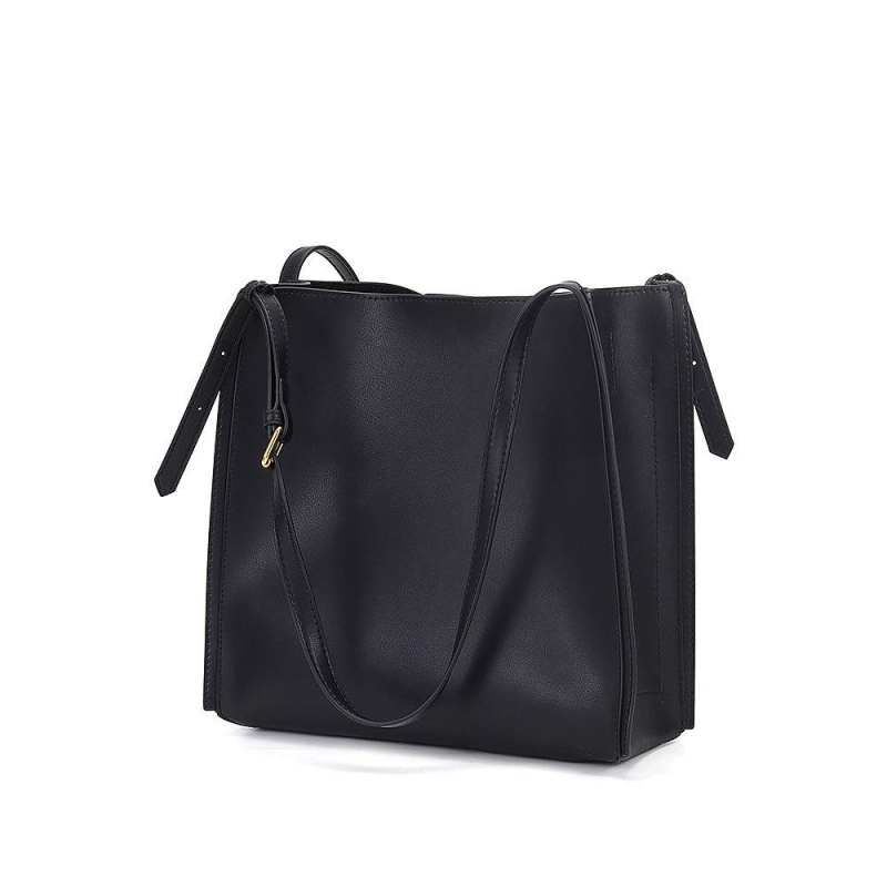 Blue Leather Vertical Shoulder Bag Handbag with Adjustable Strap