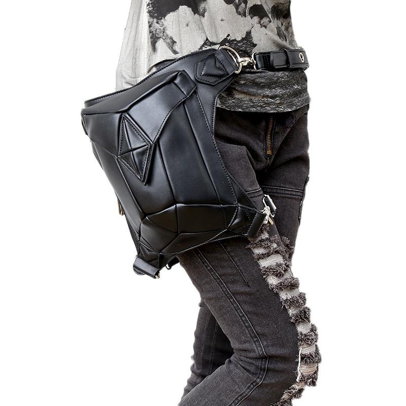 Black Punk Motorcycle Bag Women‘s Waist Bags
