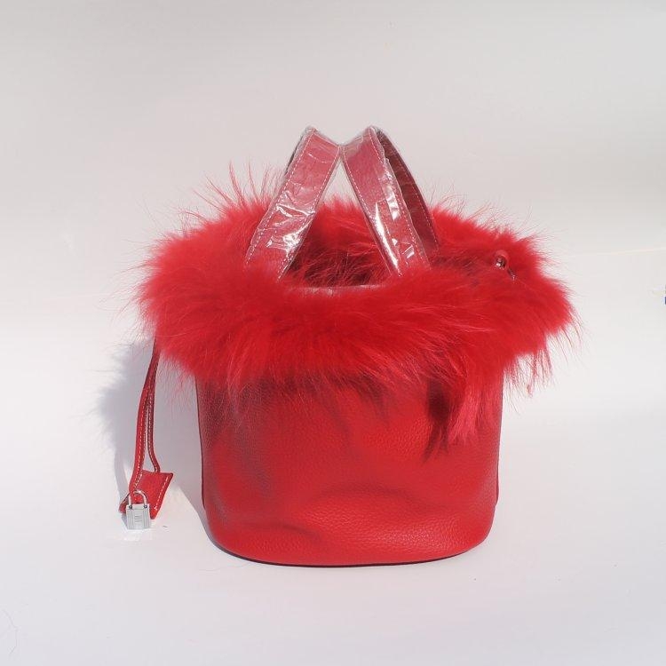 Fox Fur Purse Real Fur Bags Red Women Bag Fox Fur Tote Bag - Etsy