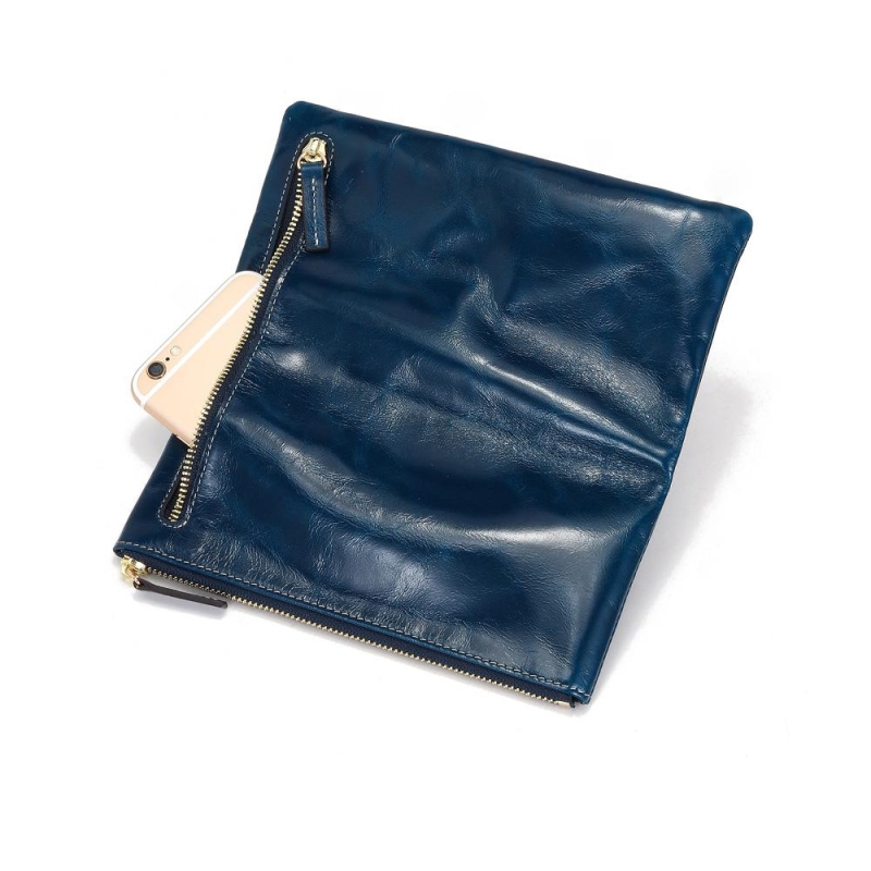 Black Vintage Ladies Leather Zipper Long Wallet