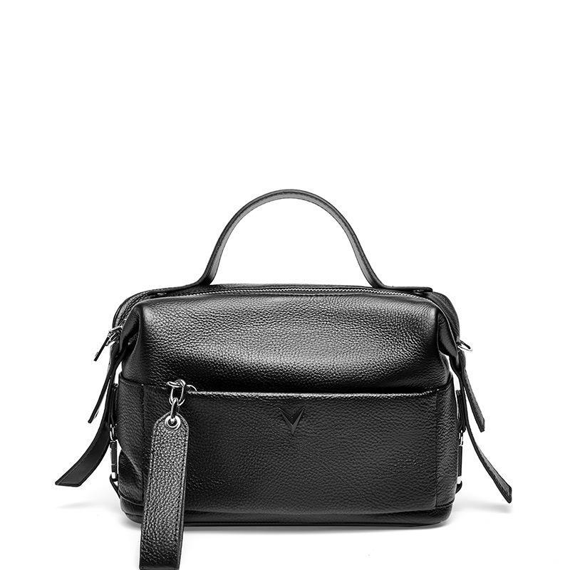 Black Guitar Strap Shoulder Mini Boston Bags Leather Handbags