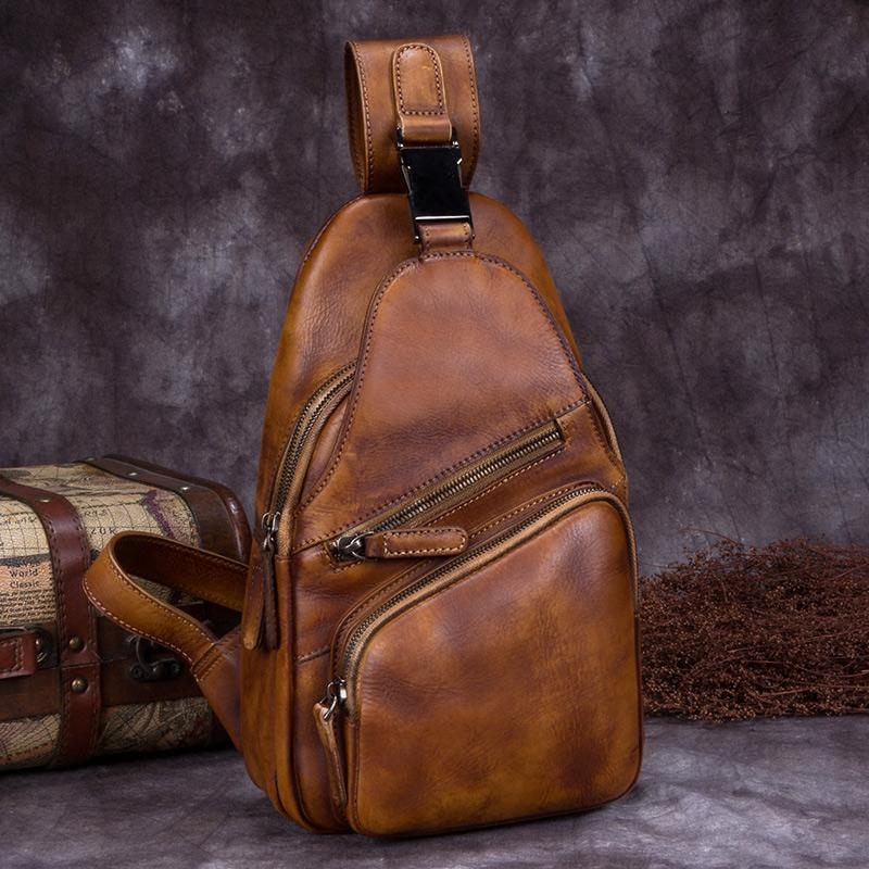 Brown Cow Leather Purses Travel Sling Pack Fanny Packs