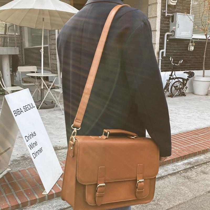 Brown Genuine Leather Messenger Bags Women's Crossbody Large Handbags