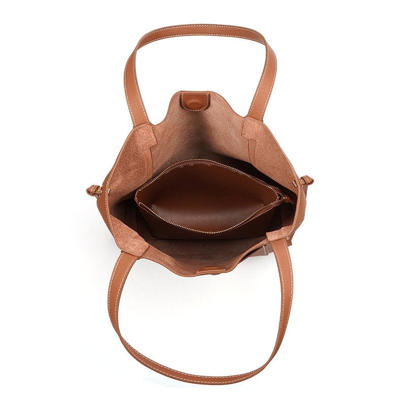 Brown Leather Large crossbody pocket