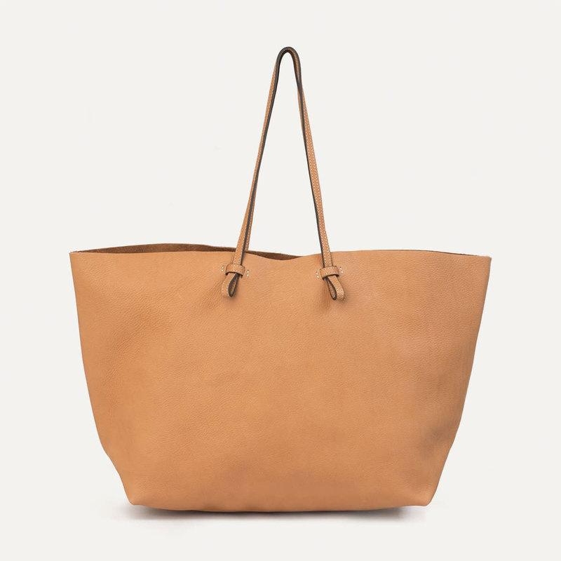 Coffee Soft Leather Large Tote Bag 