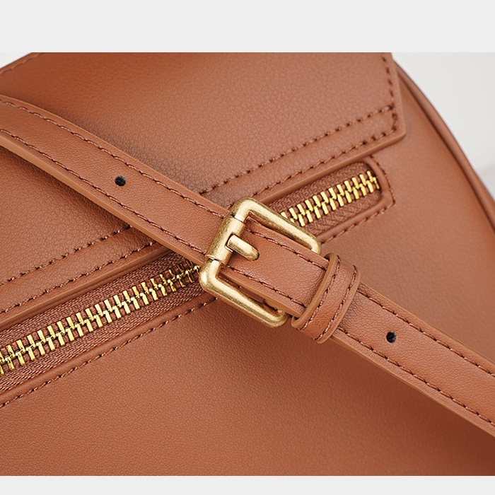 Brown Soft Leather Top-Handle Flap Satchel Shoulder Bags