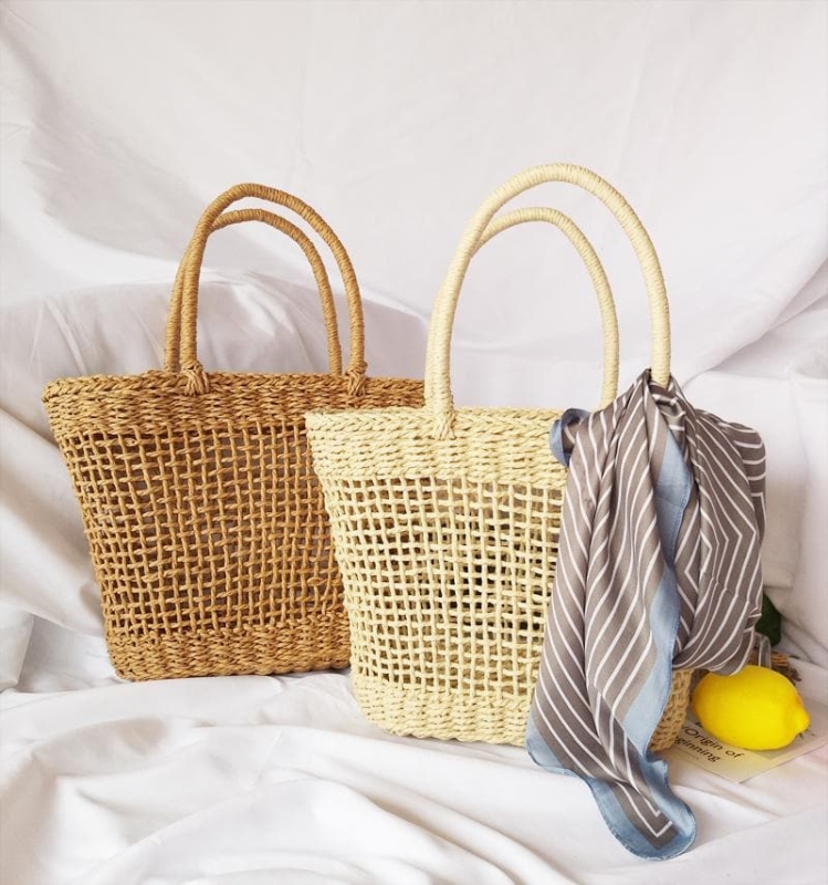 Brown Straw Tote Bag Summer Beach Bags | Baginning