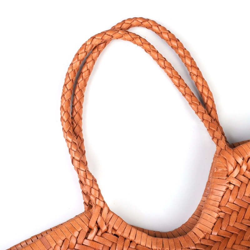 Coffee Summer Woven Leather Purse Oversized Tote Bags