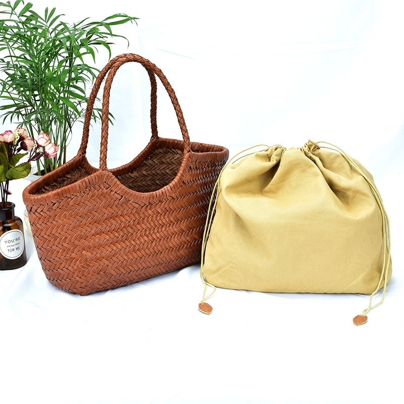 Brown Summer Woven Leather Purse Oversized Tote Bags