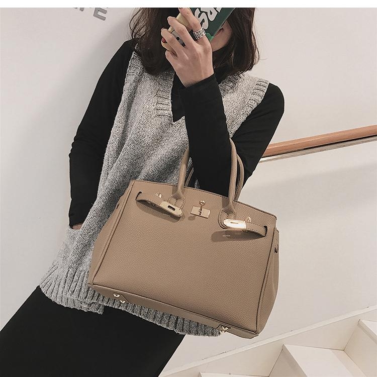 Brown Vegan Leather Handbags Scarves Double Top Handle Satchel Bag