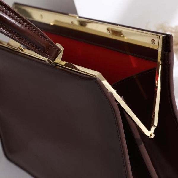 White Vintage Leather Handbags Multilayer Satchel Bag for Office Lady