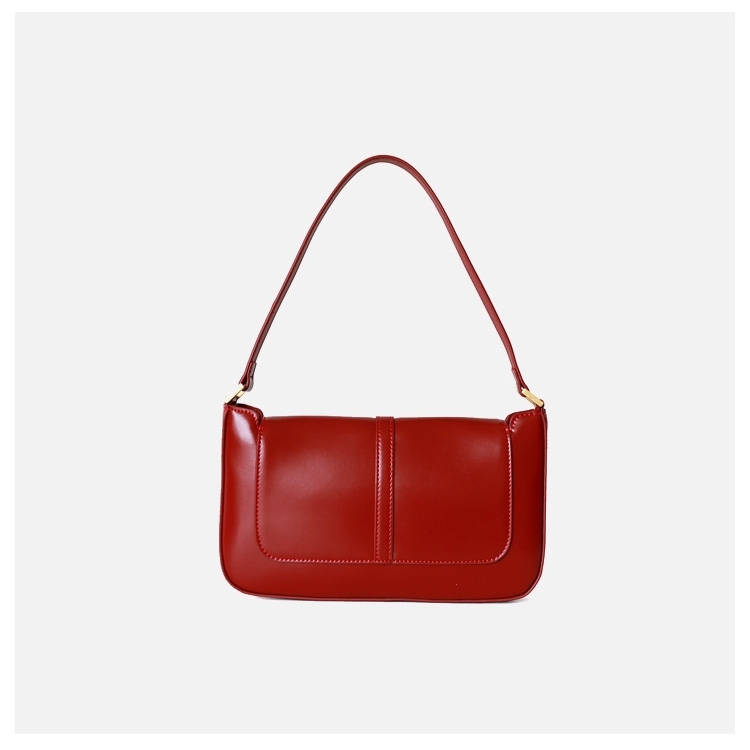 Burgundy Vintage Shoulder Leather Handbags Square Handbags | Baginning