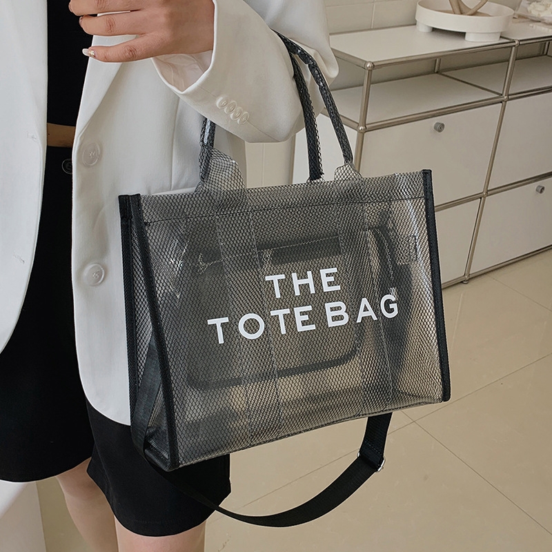 Black Clear Tote Bag Large Tote Handbags with Removable Wide Strap ...