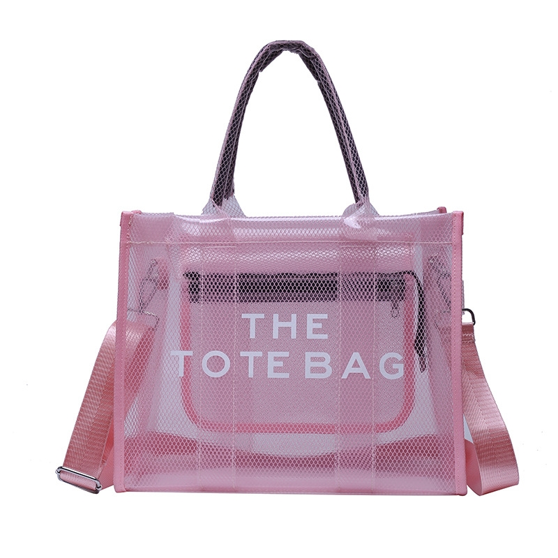 Pink Clear Tote Bag Large Tote Handbags with Removable Wide Strap ...