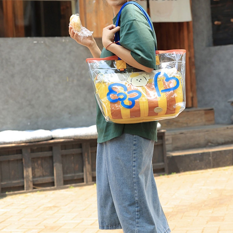 Transparent Bag summer Female Tote Bags Jelly Bag PVC Women
