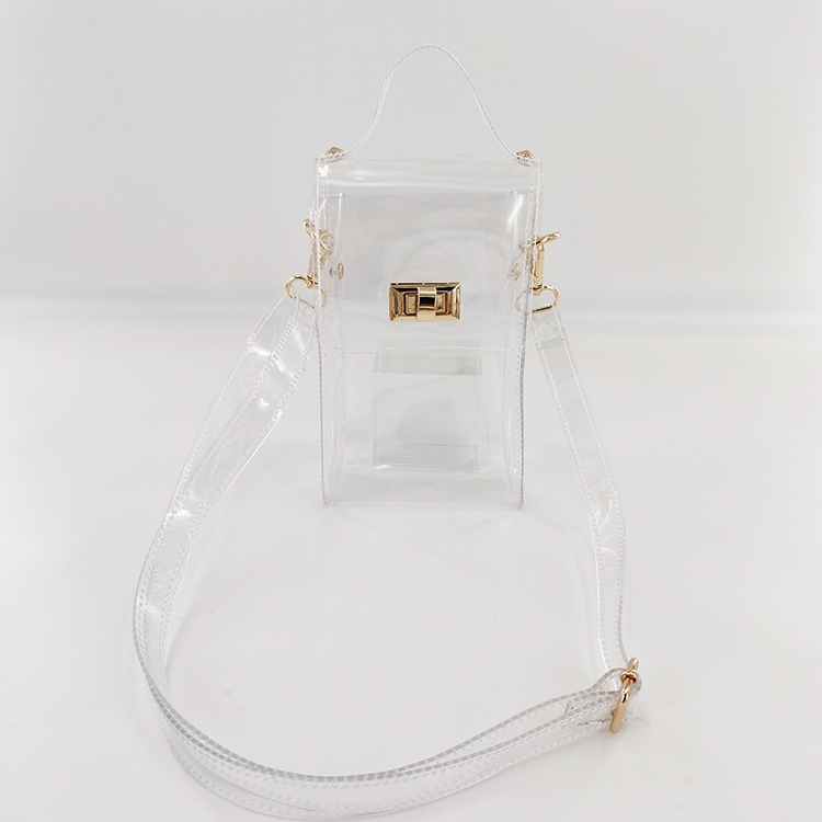 Fashion Clear Jelly Phone Purse Crossbody Transpent Bag with Top Handle