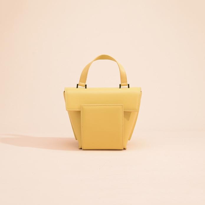 Yellow Genuine Leather Flap Handbags Top Handle Crossbody Bags