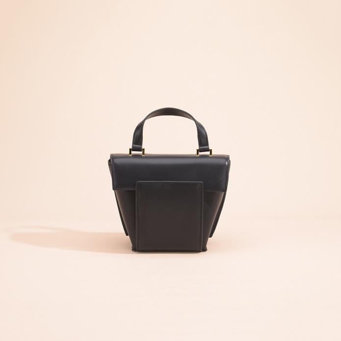 Black Genuine Leather Flap Handbags Top Handle Crossbody Bags