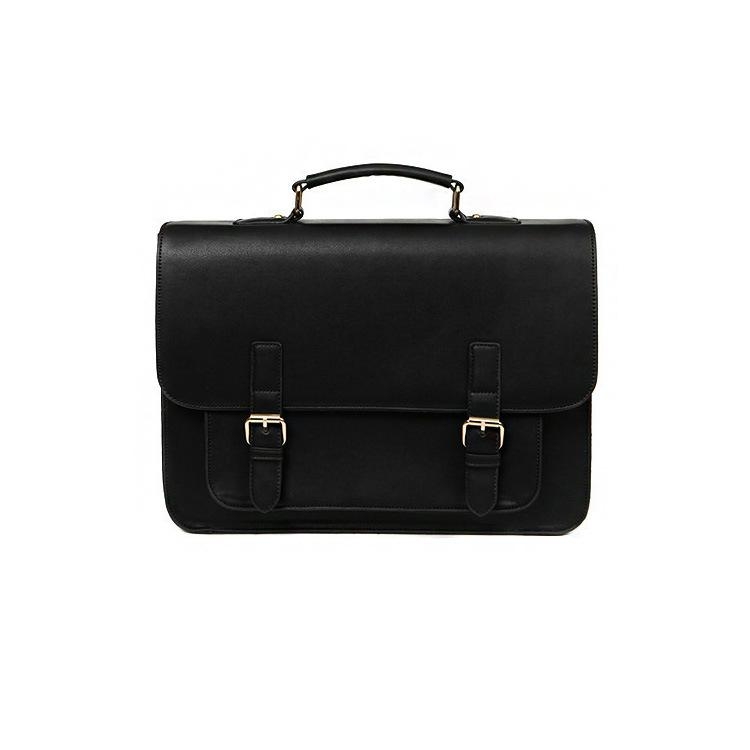 Black Genuine Leather Messenger Bags Women's Crossbody Large Handbags