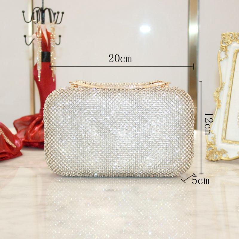 Hard Box Clutch Black Evening Purses With Rhinestones Crystal Evening Bags  And Clutch Bags - Shoulder Bags - AliExpress