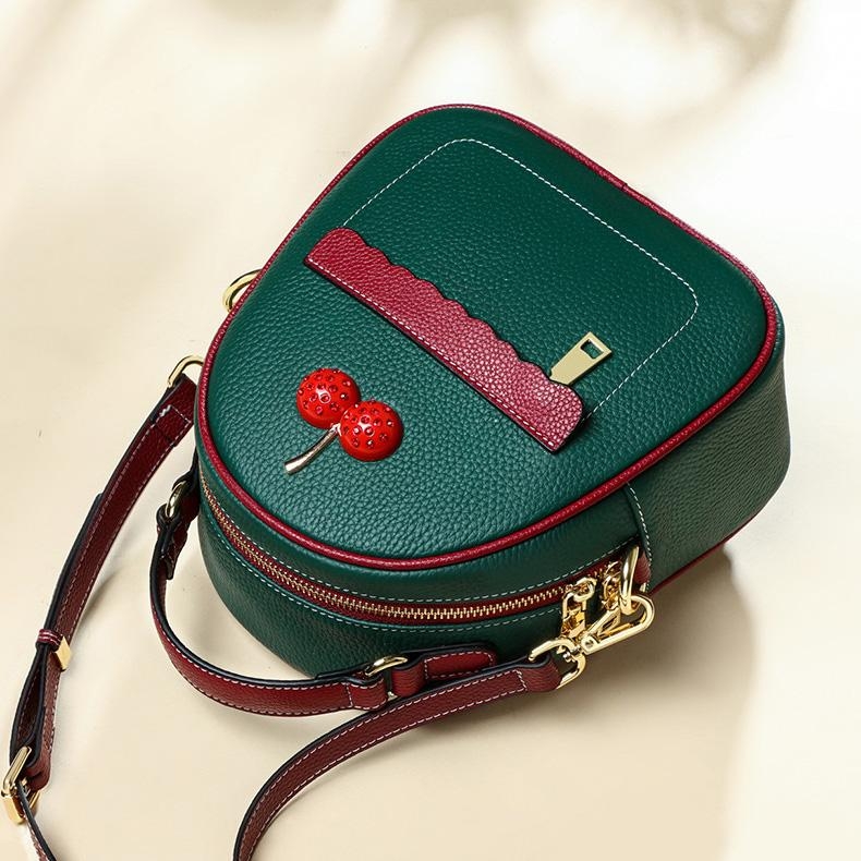 Green Cherry Convertible Mini Backpack Handbags