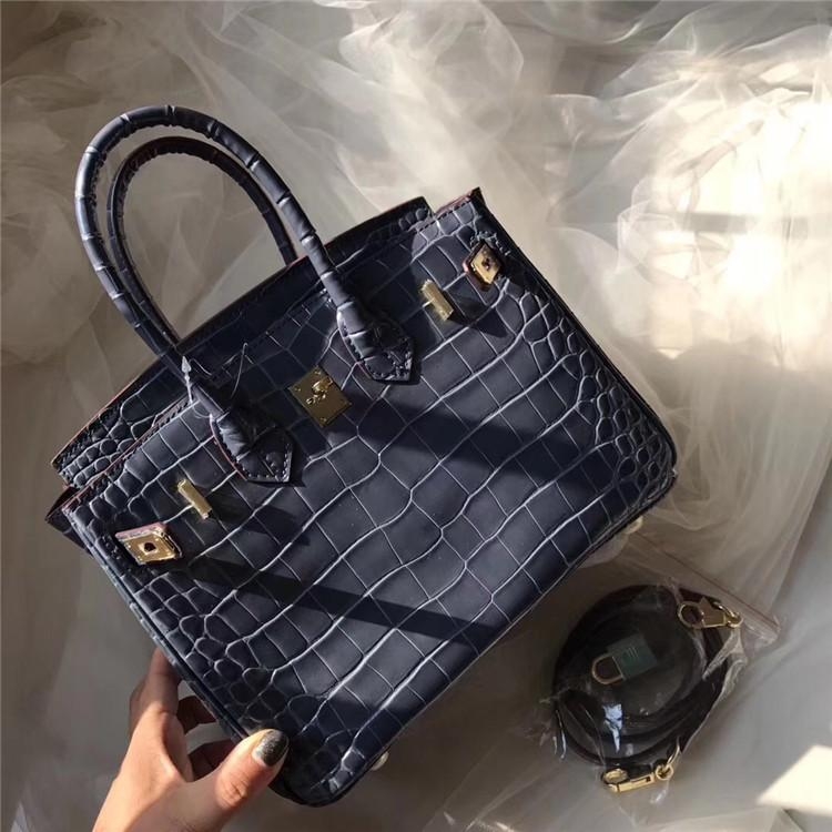 Black Croc Embossed Leather Handbags