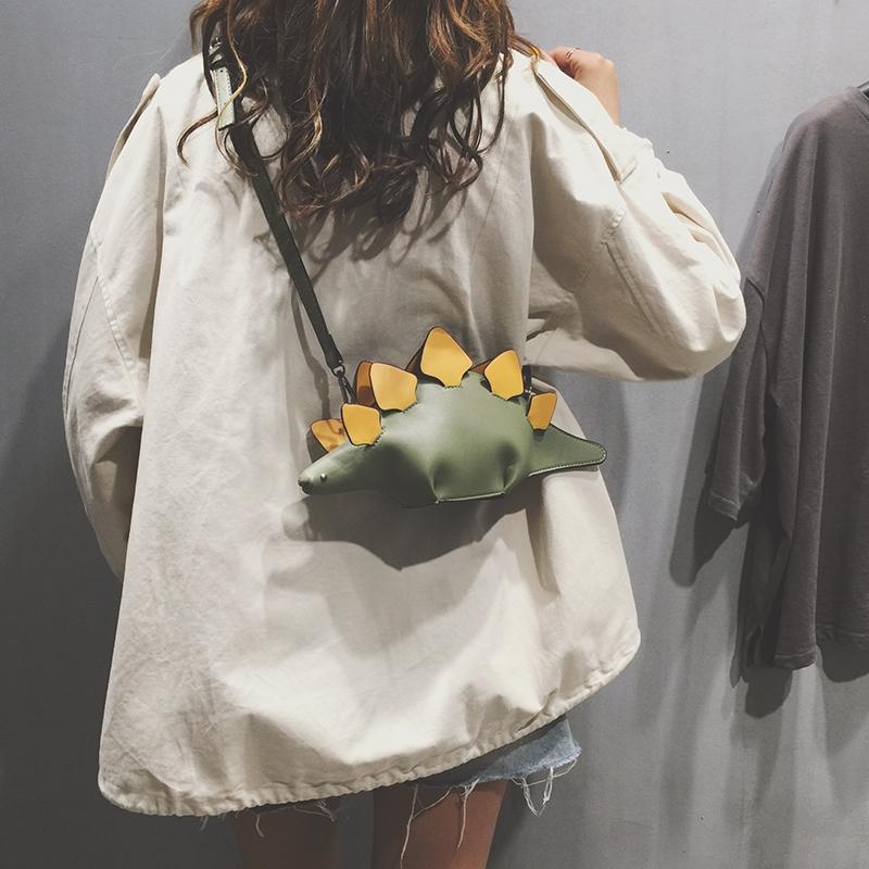 Green Dinosaur Shape Cute Purses Cartoon Crossbody Bags