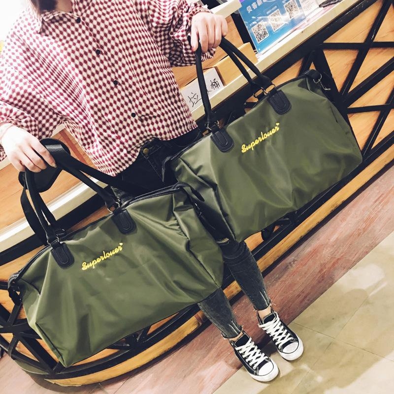 Green Polyester Waterproof Ladies Gym Bag Travel Bags
