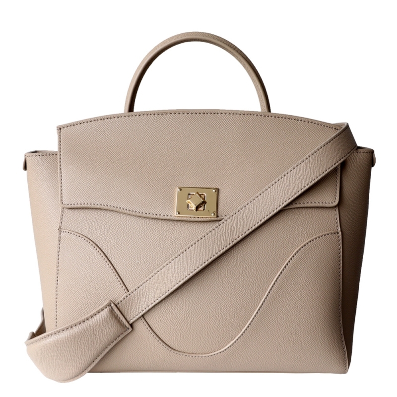 Grey Belt Lock Design Office Handbags Convertible Backpacks