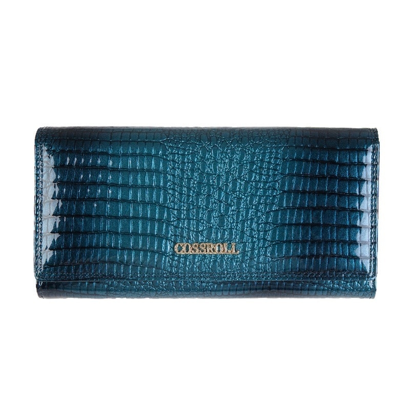 Women's Blue Alligator Effect Fashion Wallet